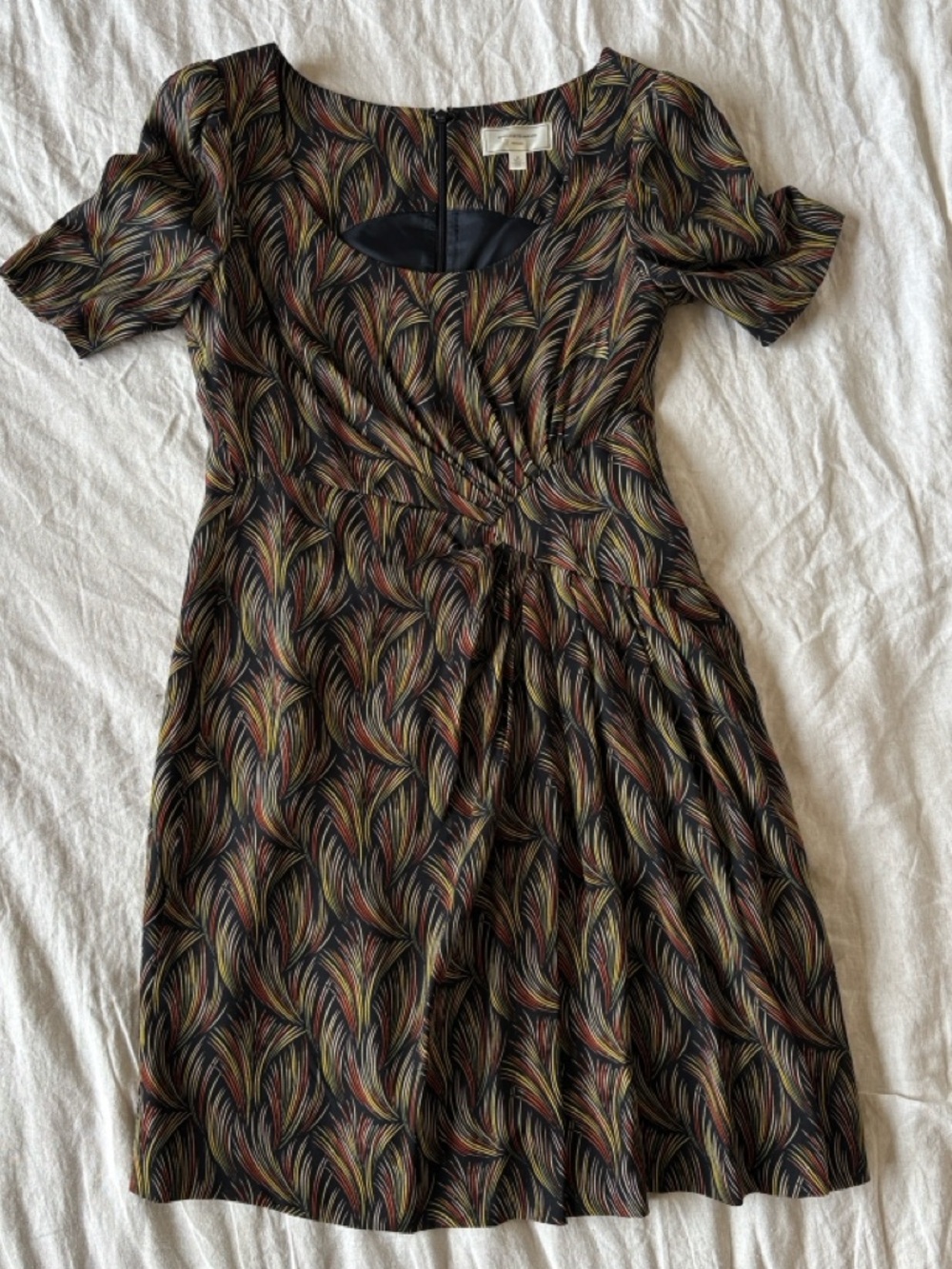 Moulinette Seours Anthro Women's Short Sleeve Multicolor Patterned Dress